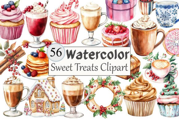 Download Watercolor Sweet Treats Clipart - Sweet treats Collection