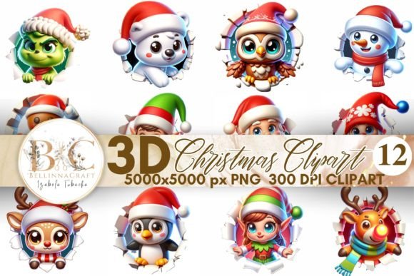 Download 3D Cute Christmas Clipart Xmas Bundle - Premium Bundle