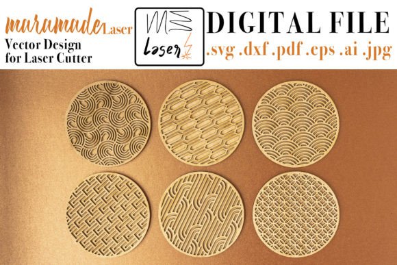 Download Art Decò Coasters File for Laser Cutter - Laser cutter Collection