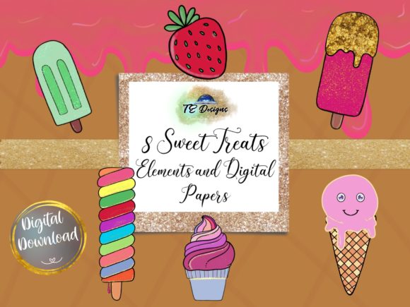 Download Sweet Treats Elements and Papers - Sweet treats Collection