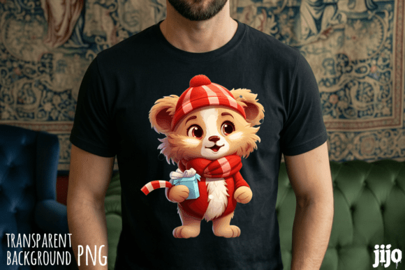 Download Teddy Bear Christmas Gift PNG - Premium Resources