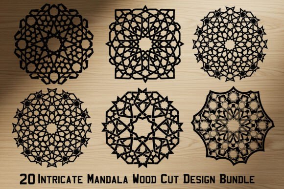 Download Intricate Mandala Wood Cut Design Bundle - Wood cut Collection