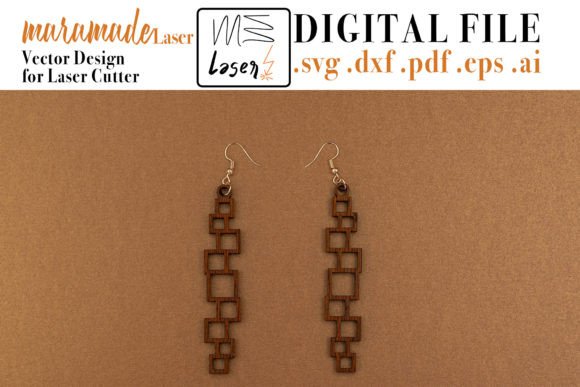 Download Geometric Earrings File for Laser Cutter - Laser cutter Collection