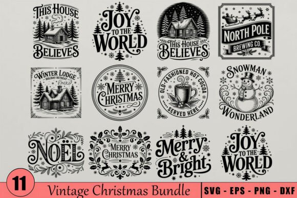 Download Vintage Christmas SVG Bundle - Vintage christmas svg Collection