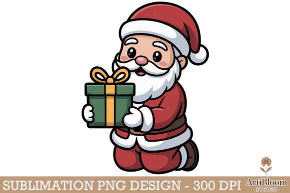 Download Chibi Santa with Christmas Gift Png - Christmas gift png Collection