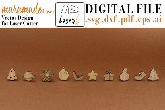 Download Christmas Earrings File for Laser Cutter - Laser cutter Collection