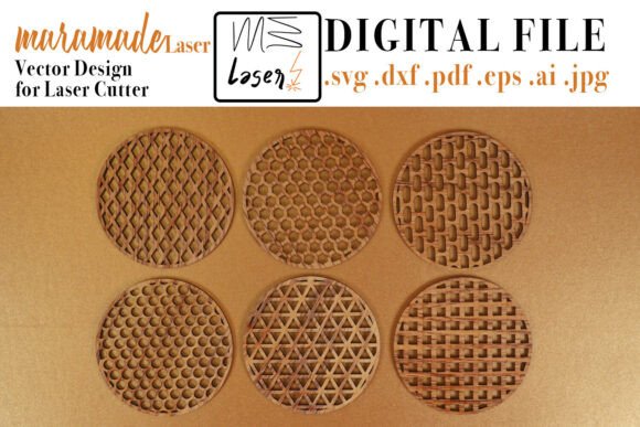 Download Coaster Geometric File for Laser Cutter - Laser cutter Collection