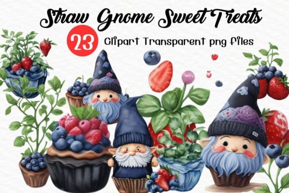 Download Straw Gnome Sweet Treats Watercolor - Sweet treats Collection