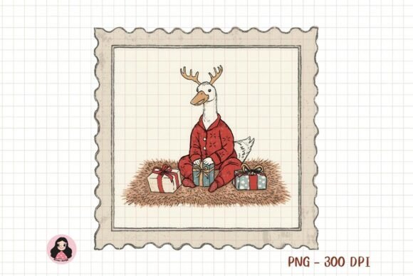 Download Goose in Pajamas with Christmas Gift PNG - Christmas gift png Collection