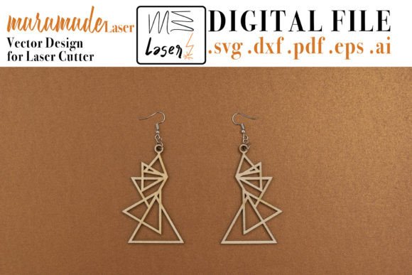 Download Geometric Earrings File for Laser Cutter - Laser cutter Collection