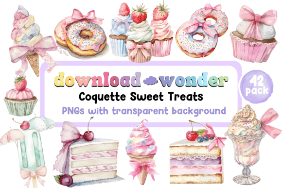 Download Coquette Style Sweet Treats PNG Pack - Sweet treats Collection