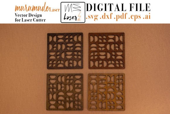 Download Geometric Coaster File for Laser Cutter - Laser cutter Collection